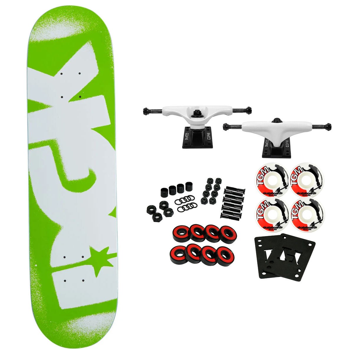 DGK Skateboard Complete OG Logo Lime 8.0" x 31.85" - Default Title