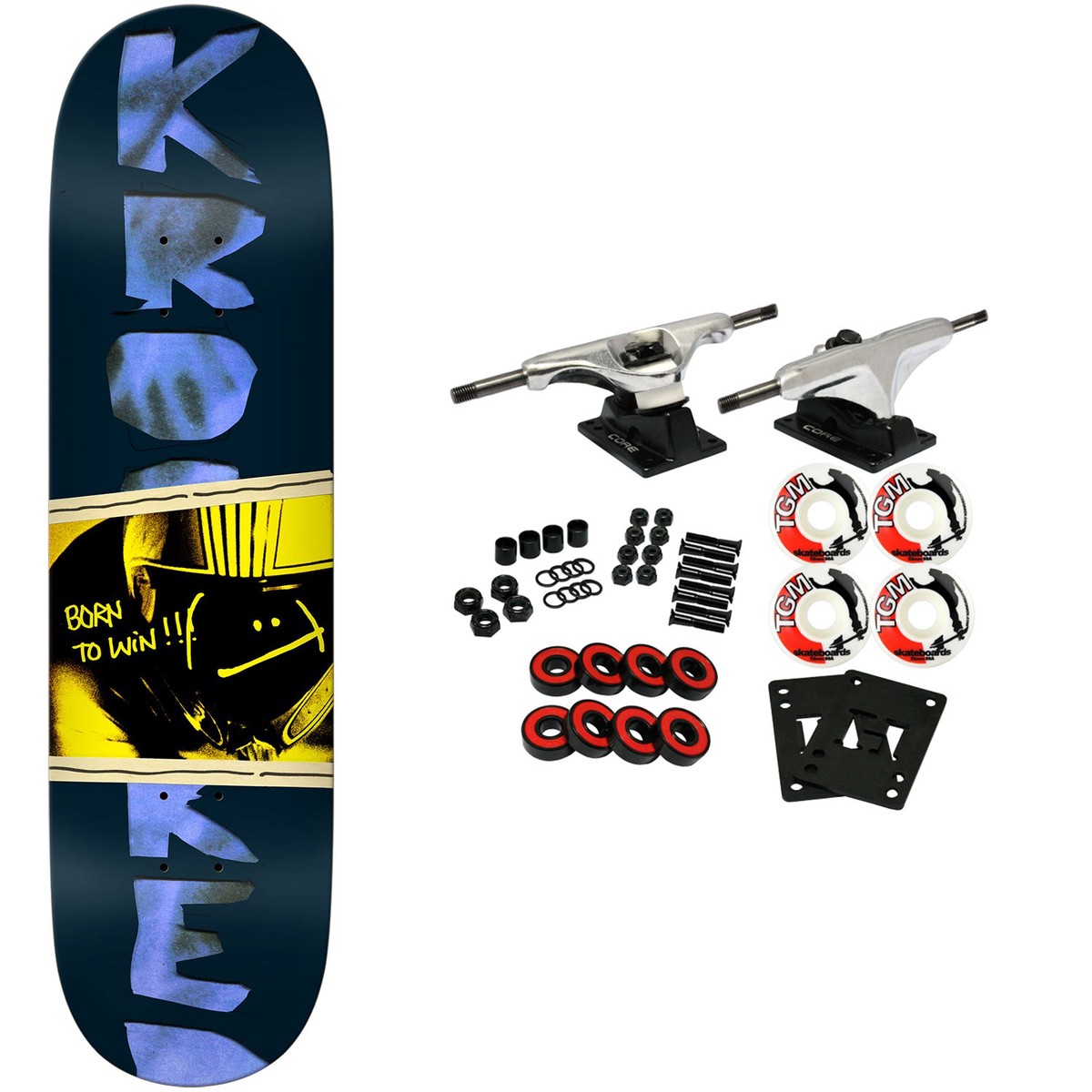 Krooked Skateboard Complete Team BTW Black 8.25" x 32" - Default Title