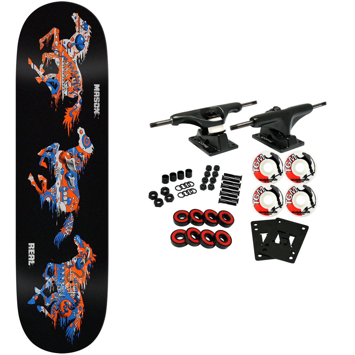 Real Skateboard Complete DBX Mason Silva Horsepower Black 8.28" x 31.7" - Default Title