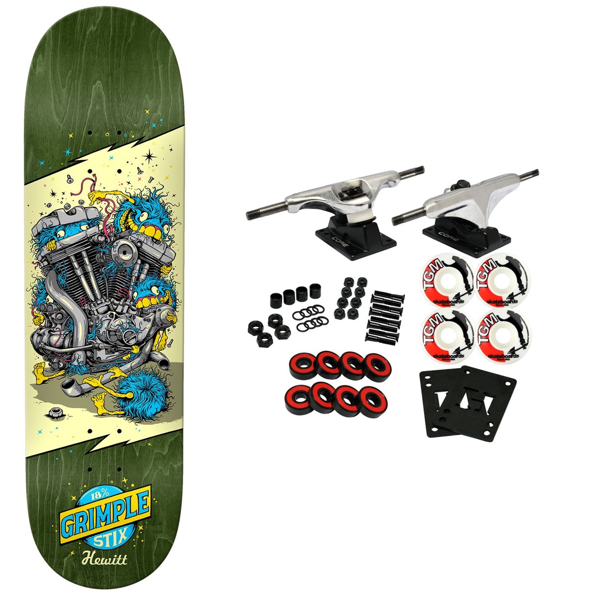 Anti Hero Skateboard Complete Hewitt Grimplestix Revs Blue 8.75" x 31.75" - Default Title