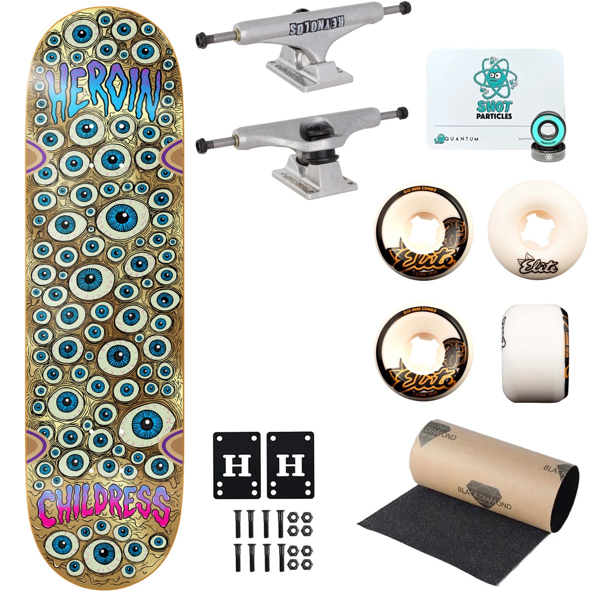 Heroin Premium Skateboard Complete Chet Childress Eyes Ft. Krux/OJ/Quantum - Default Title