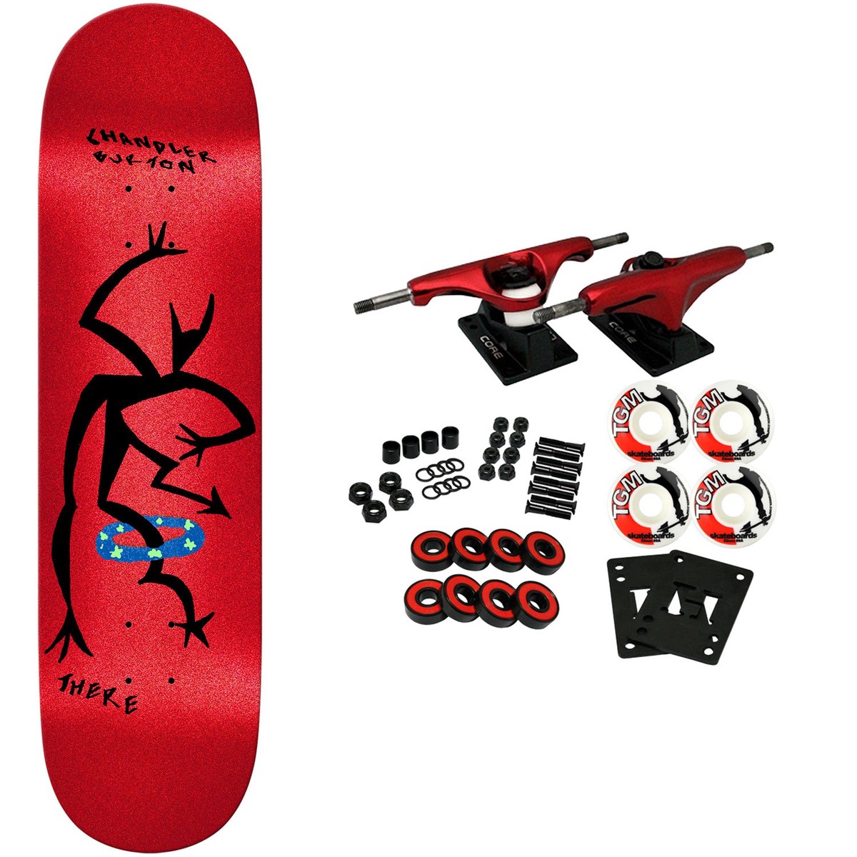 There Skateboard Complete Chandler Burton Ballet True Fit Red 8.06" x 31.3" - Default Title
