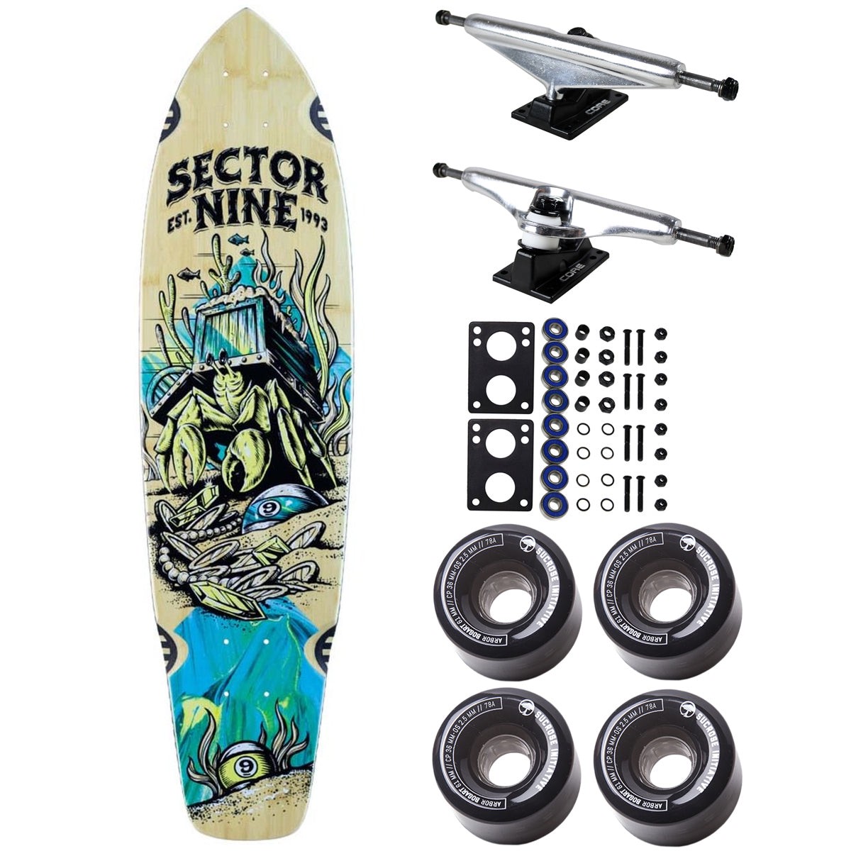 Sector 9 Longboard Cruiser Fortune Ft Point Bamboo/Maple Arbor Wheels Package - Default Title