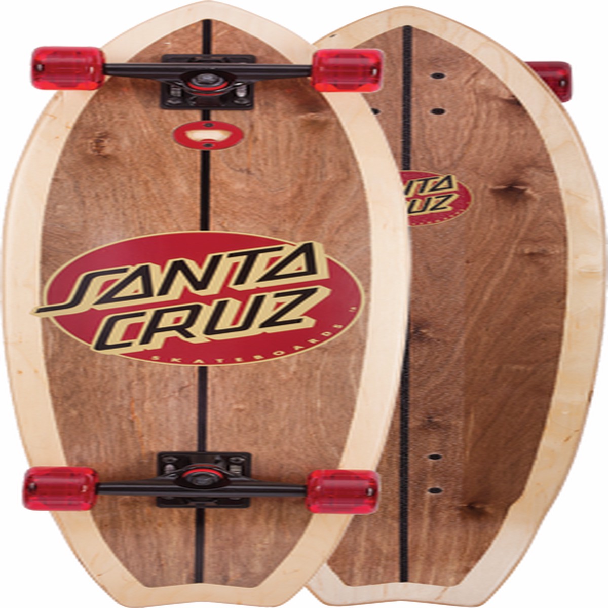 SANTA CRUZ WOODY SHARK DARK SKATEBOARD COMPLETE -10x36 cruiser